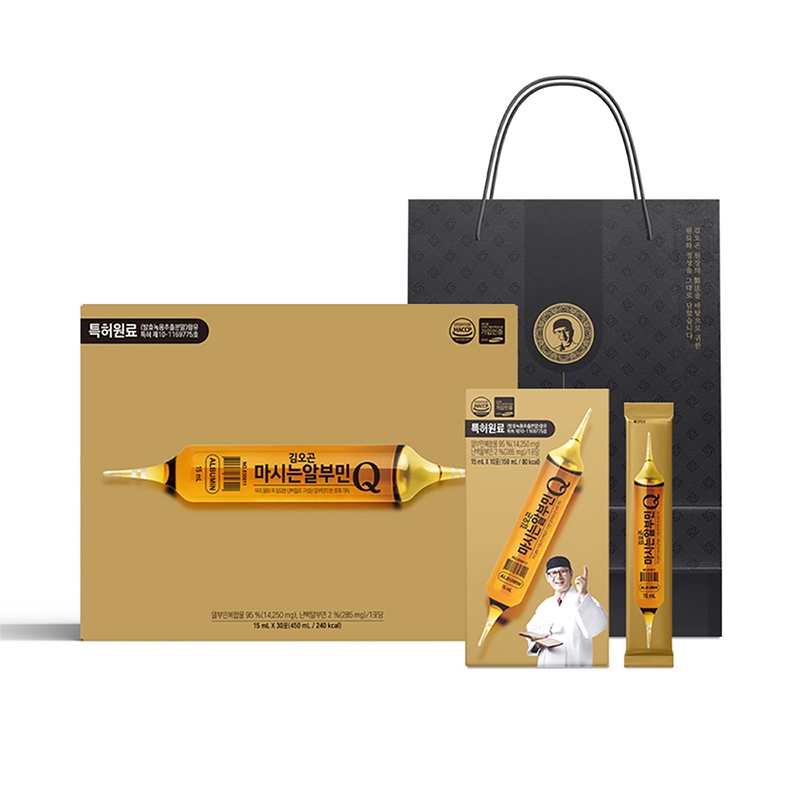 [김오곤] 기력충전 피로회복! 마시는 알부민Q 15ml x 30포+쇼핑백