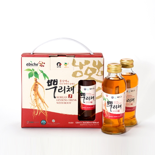 홍삼액에 인삼을 통째로 뿌리채 120ml x 3개입 선물세트
