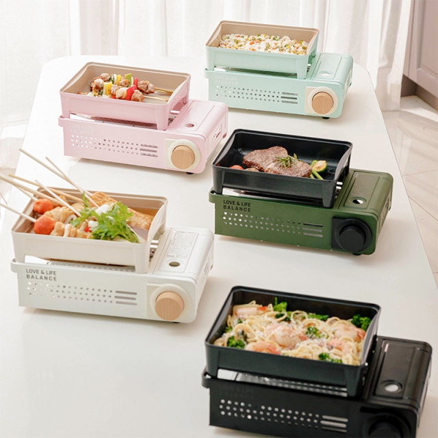 [포니] 캠핑잇템 구이바다 만능 미니스토브 버너 전골팬