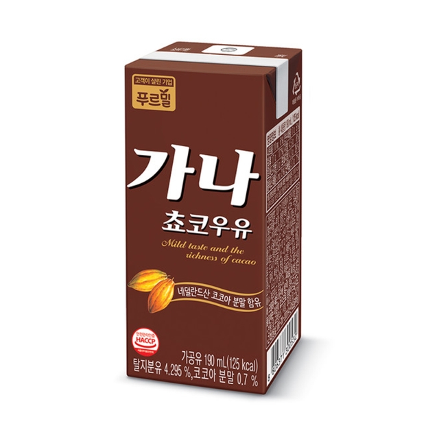 [푸르밀] 멸균가나초코우유 190ml x 24개입
