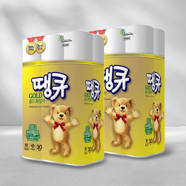 100% 천연펄프 도톰한 3겹  비데겸용 골드땡큐 20m x 30롤