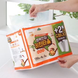 100% 천연펄프 2겹 행복한집 키친타올 130매 x 6롤