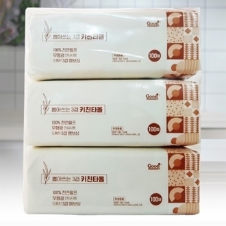 [굿매너] 간편하게 뽑아쓰는 키친타올 3겹 100매 x 9팩