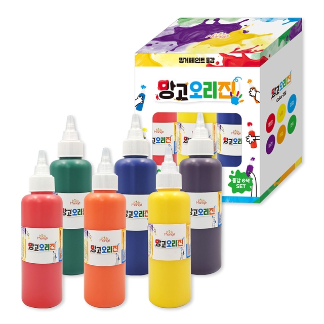 [키즈망고] 6색세트 입체적 표현가능 그림놀이 망고오리진 70ml/160ml 2종 택 1