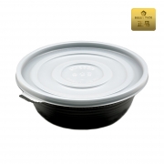 면용기 검정 중 300세트(민자,평뚜껑) 200파이 자장면용기 1100ml  M-200A 짜장면 칼국수 냉면