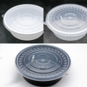 BW-195파이 (소) 사출 냉면용기 300세트 투명 화이트 블랙 삼계탕 냉면 우동 칼국수 1050ml