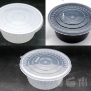 BW-195파이 (대) 사출 냉면용기 300세트 투명 화이트 블랙 삼계탕 냉면 우동 칼국수 1420ml