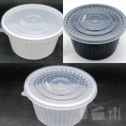 BW-195파이 (특대) 사출 냉면용기 300세트 투명 화이트 블랙 삼계탕 냉면 우동 칼국수 1800ml