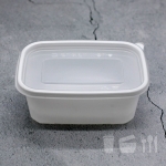 M-1014C 흰색-600세트 사각반죽용기 반찬 국 400ml 일회용기