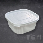 TY일회용사각탕용기(중) 백색 흰색 200세트 2350ml 찜,감자탕포장배달 220mm 정사각
