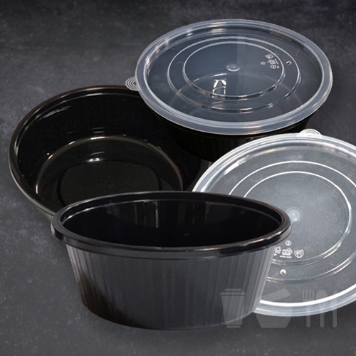 사출탕용기 TY 195파이(소 중 대 특대)  200세트 검정 블랙 고강도 튼튼한