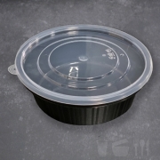 사출 195탕용기(소) 200세트 검정 블랙 고강도 TY