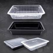 사출실링용기 TY-070호 200개 튼튼한 사각용기 몸통(투명 검정) 뚜껑(실링O 실링X)