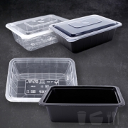 사출실링용기 TY-021호 400개 튼튼한 사각용기 몸통(투명 검정) 뚜껑(실링O 실링X)