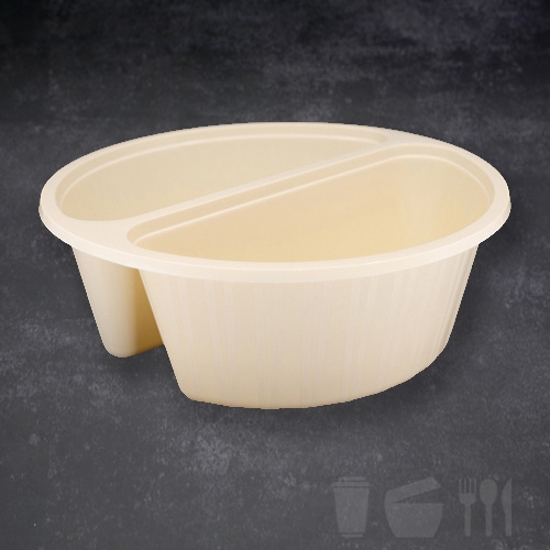 사출원형 실링용기 TY2175(2칸) 블랙 200개 자장면 중화요리 짬뽕 자장면