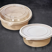 일회용원형용기 TY 170파이 중(베이지) 300개세트 800ml 중화, 반찬 면용기(TY) 뚜껑선택