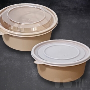 일회용원형용기 TY 170파이 대(베이지) 300개세트 950ml 중화, 반찬 면용기(TY) 뚜껑선택