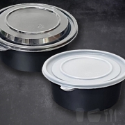 일회용원형용기 170파이 대(검정) 300개세트 950ml 중화, 반찬 면용기(TY) 뚜껑선택