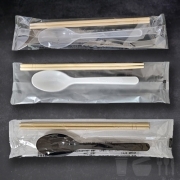 TY 일회용수저 3종세트(숟가락, 대나무젓가락)비닐포장  1박스 500개