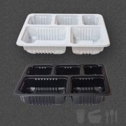 실링용기 TY23194-5A 5칸 용기 화이트,블랙 400개 검정, 백색 일회용포장용기