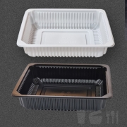 실링용기 TY 23195  화이트 블랙 400개 깨끗 튼튼 일회용포장용기 1500ml