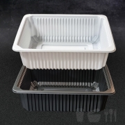 실링용기 TY 23197 화이트 블랙 400개깨끗 튼튼 일회용포장용기 2000ml