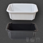 실링용기 TY19157호 화이트 블랙 600개 1300ml 깨끗 튼튼 일회용포장용기 뚜껑별도