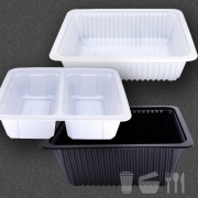 실링용기 TY 84호, 84호2칸 화이트 블랙 500개 1,500ml 깨끗 튼튼 일회용포장용기 뚜껑별도