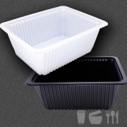 실링용기 TY 71호 화이트 블랙 400개 2,200ml 깨끗 튼튼 일회용포장용기 뚜껑별도