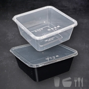 사출 정사각용기 TY-750 (500개) 튼튼한용기 투명,검정 750ml