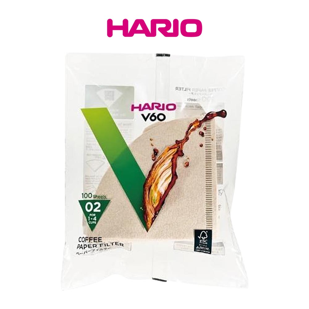 하리오 V60 커피여과지 커피필터 브라운 100매 1-4잔용