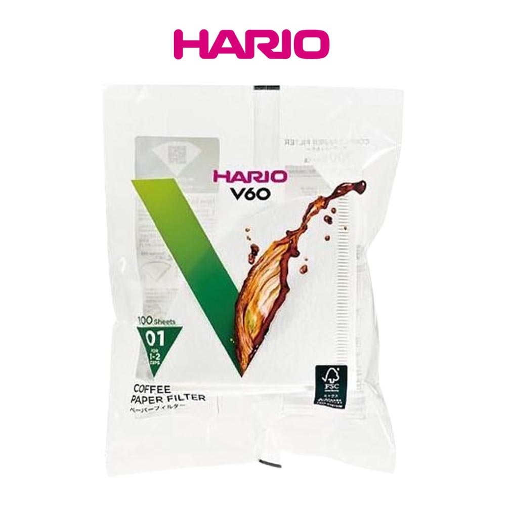 하리오 V60 종이 커피필터 커피여과지 화이트 100매 1-2잔용