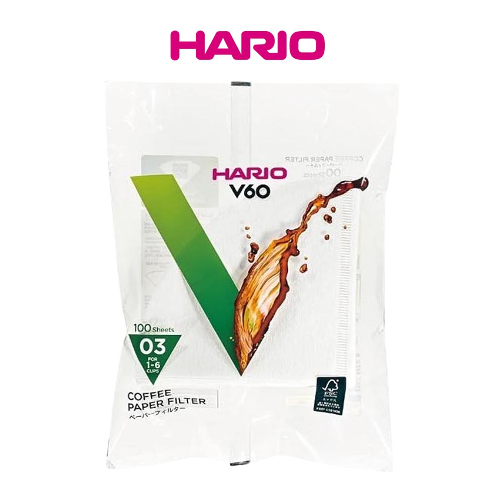 하리오 V60 종이 커피필터 커피여과지 화이트 100매 1-6잔용