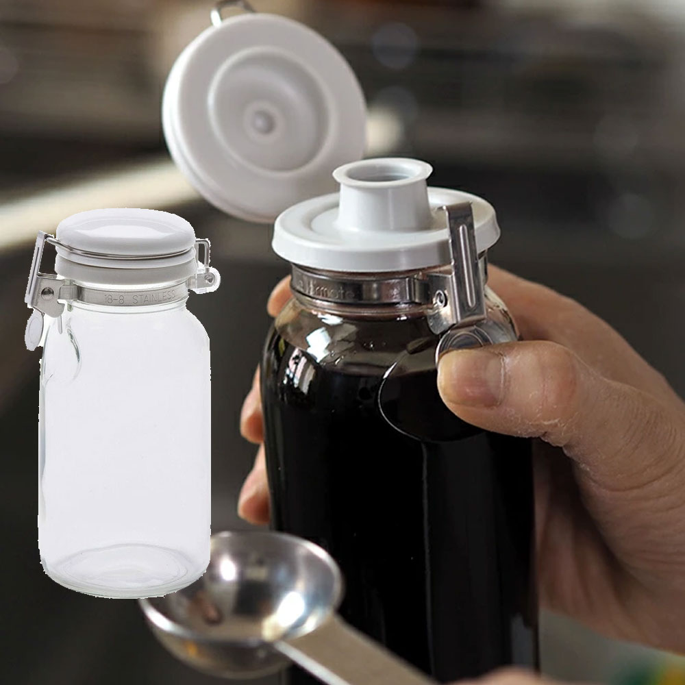 셀러메이트 유리 간장 양념병 밀폐용기 오일병 원터치형 300ml