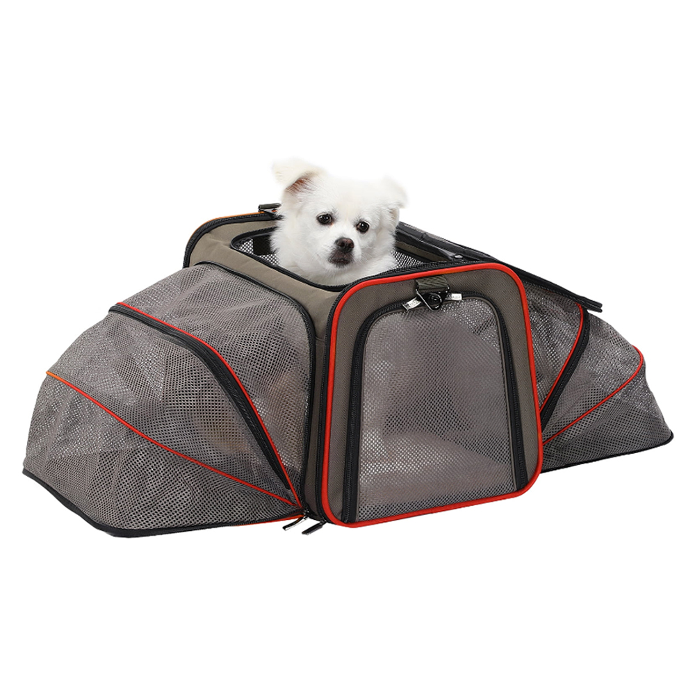 펫츠핏 확장형 강아지 고양이 이동가방 기내용 양방향 애견 캐리어 Dark Grey M