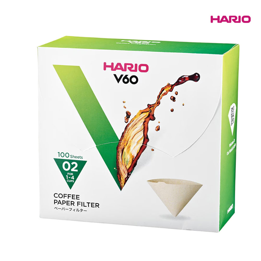 하리오 V60 종이 커피필터 브라운 100매 상자 1-4잔용