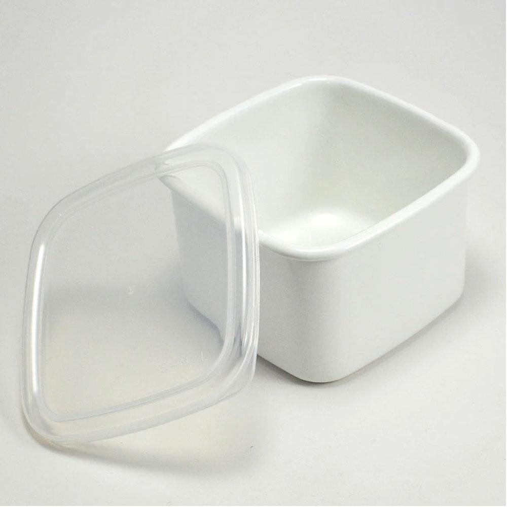 일본 노다호로 정사각 법랑 밀폐용기 법랑 반찬통 M