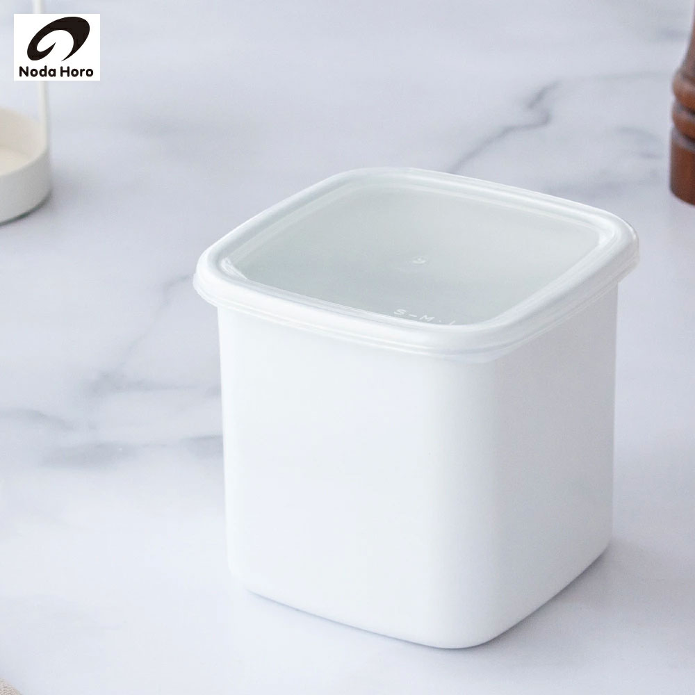 일본 노다호로 정사각 법랑용기 법랑 반찬통 저장용기 L