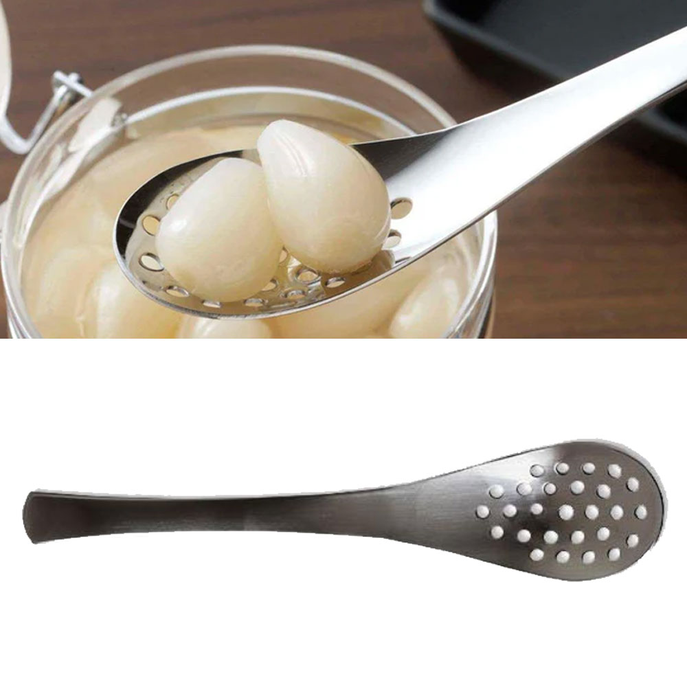 시모무라 스텐 타공 구멍스푼 옥수수콘 올리브 콩자반 숟가락