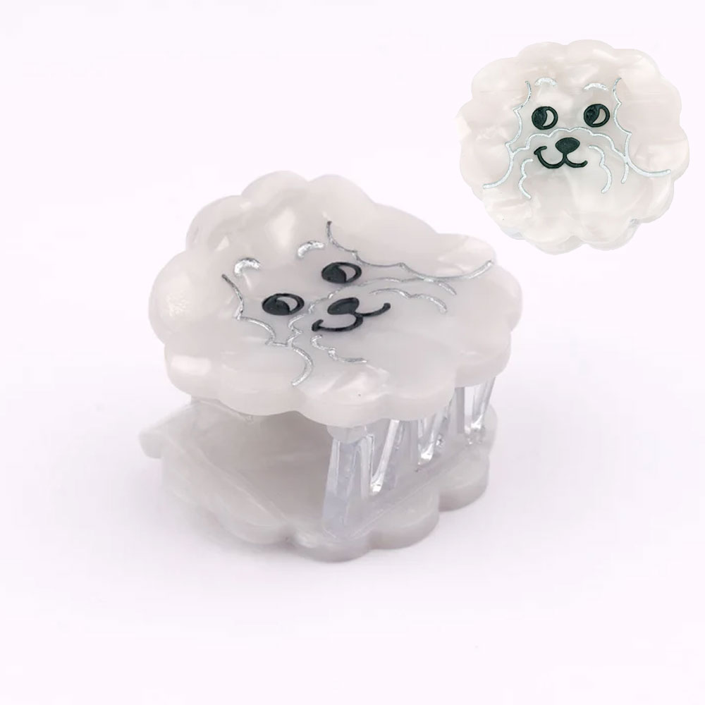 쿠쿠수제뜨 강아지 집게 머리핀 집게핀 미니 비숑얼굴