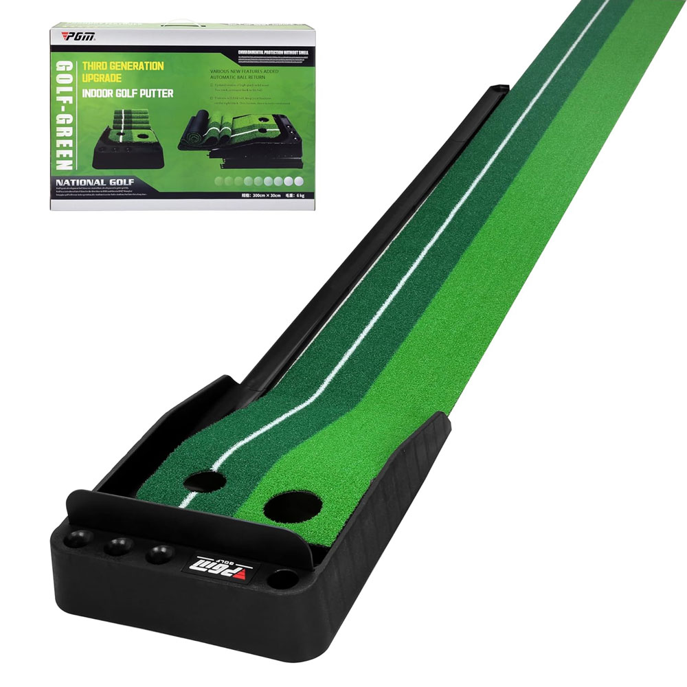 PGM 실내 퍼팅 연습매트 자동리턴 볼가림막 실내 퍼팅 매트 2.5M