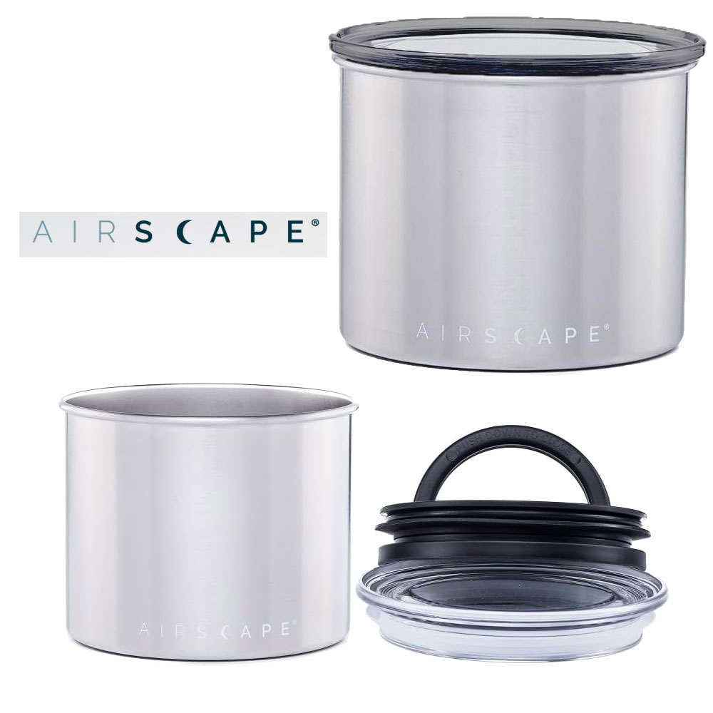 에어스케이프 진공 밀폐 원두 보관용기 스텐 커피 보관통 실버 Small