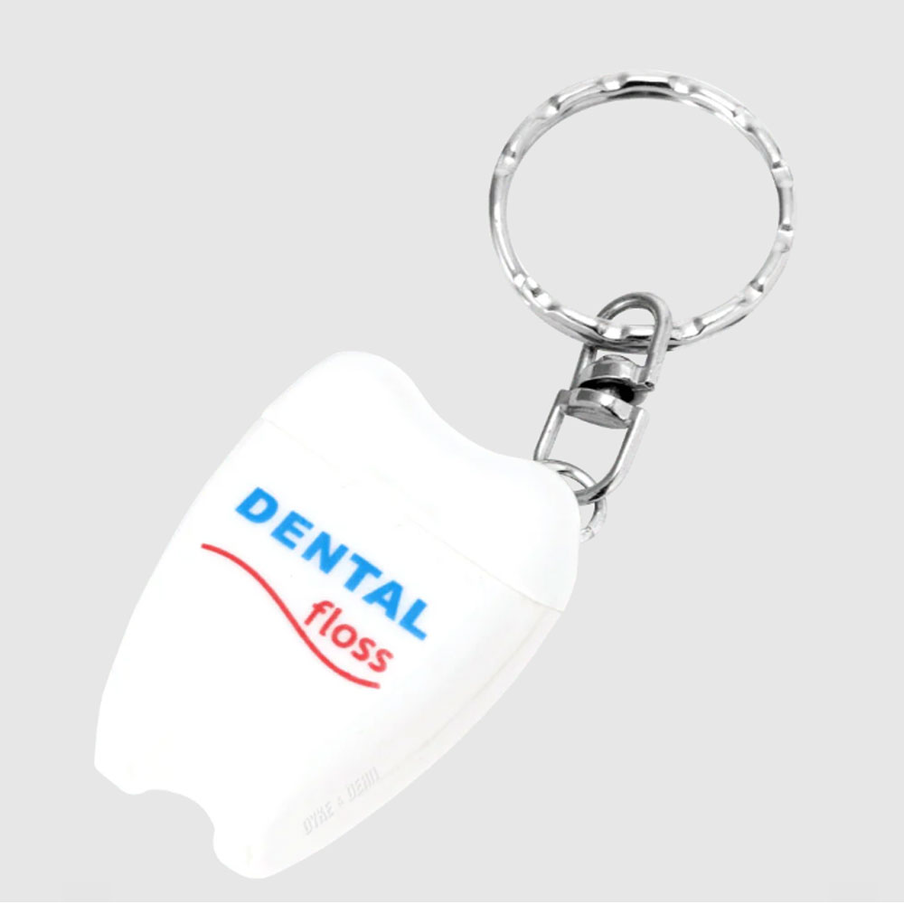 덜튼 키링 귀여운 치아모양 치실 열쇠고리 휴대용치실
