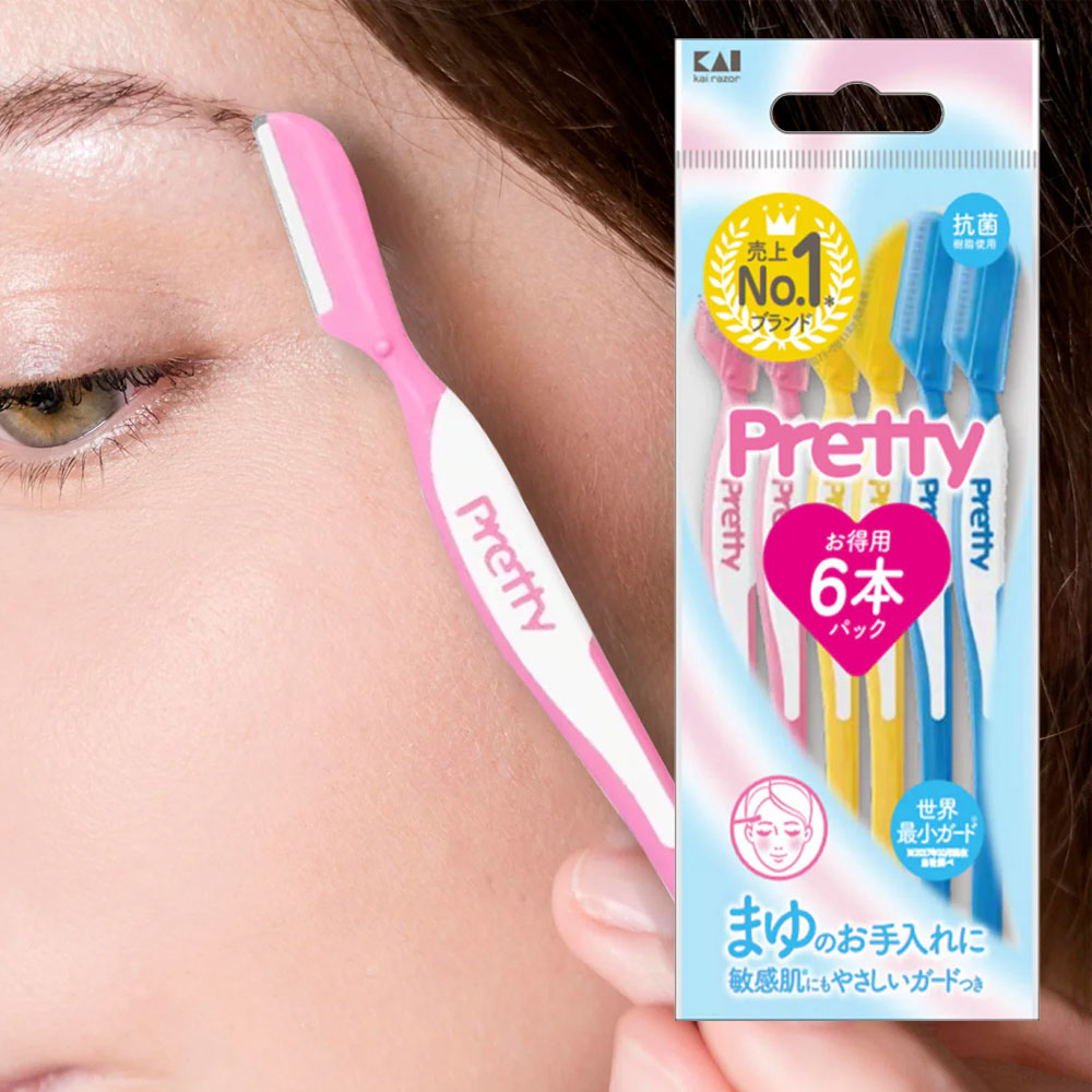 일본 카이 눈썹칼 기본형 프리티 눈썹정리칼 6P세트