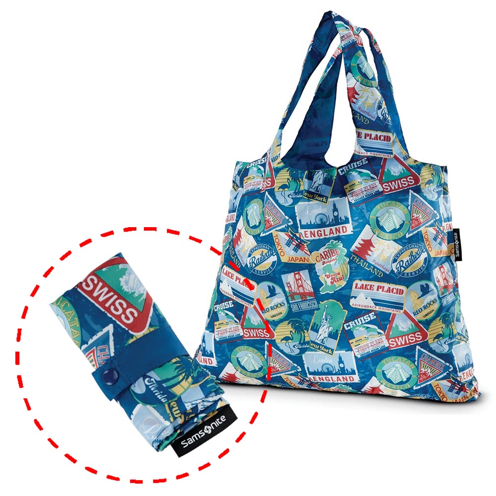 샘소나이트 접이식 장바구니 쇼퍼백 시장가방 도시 프린트