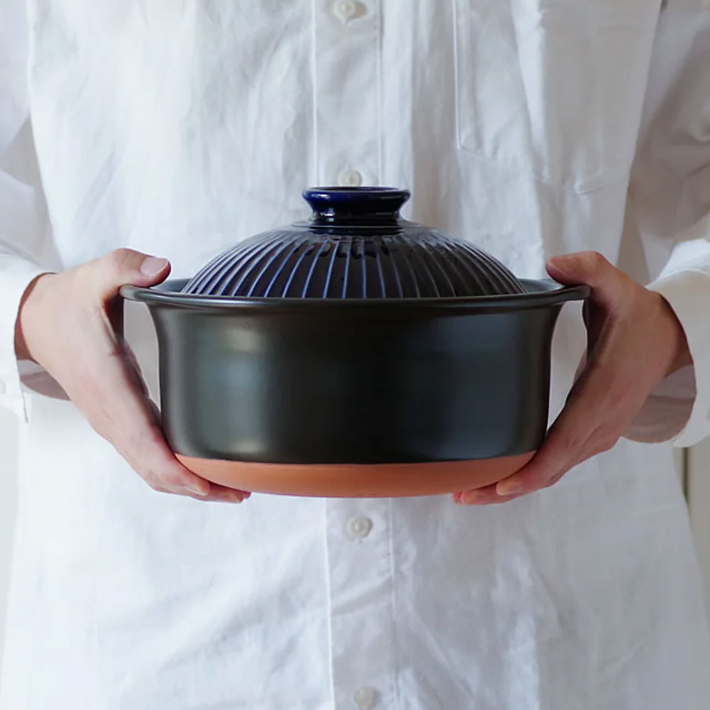 일제 Ginpo 도자기 밥솥 라이스쿠커 이중뚜껑 솥밥 뚝배기 3인용