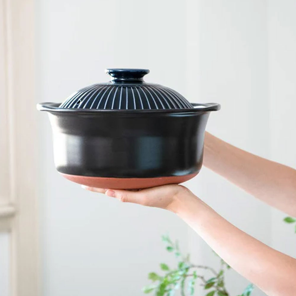 Ginpo 라이스쿠커 도자기 밥솥 이중뚜껑 솥밥 일본 밥뚝배기 5인용