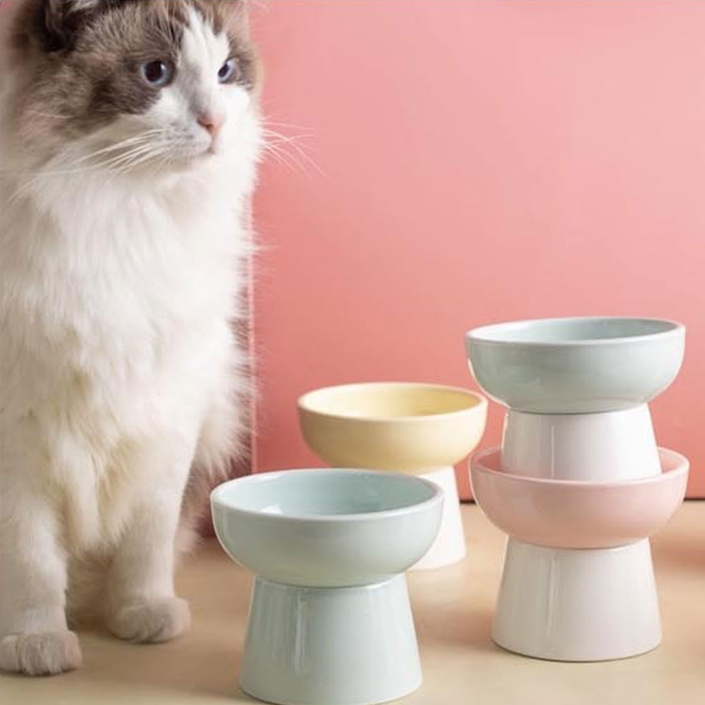 바이탑 강아지 고양이 밥그릇 도자기 식기 하이스탠드 물그릇