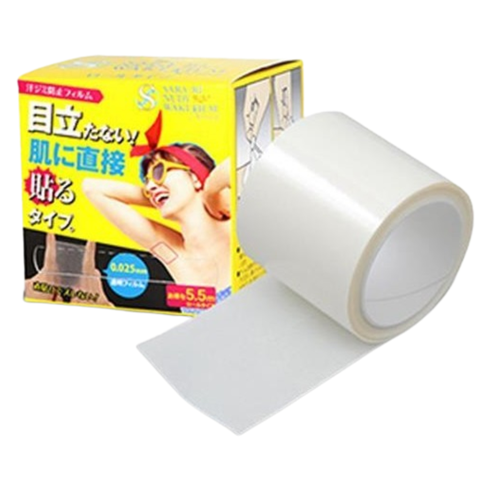 일본 사라리 겨드랑이 겨땀 투명 패치 롤타입 땀 억제 필름 5.5m
