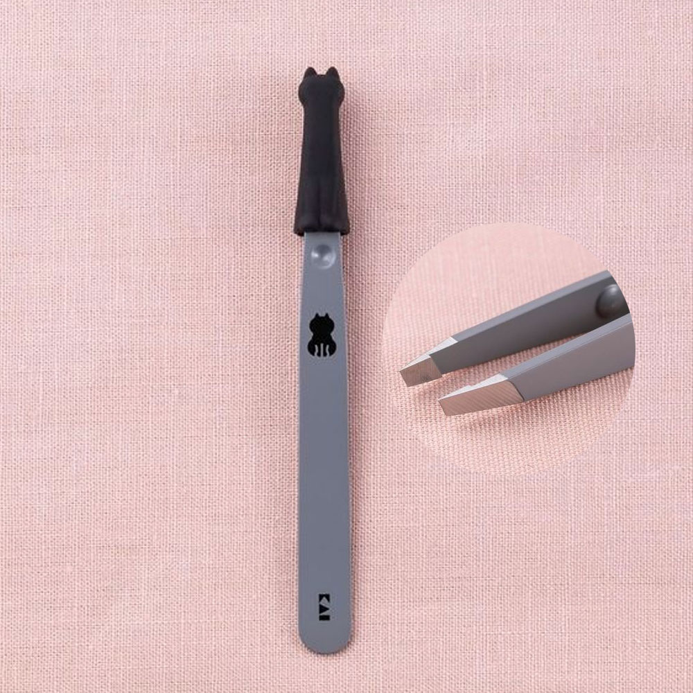 카이 쪽집게 사선형 미세모 눈썹 솜털 정리 족집게 고양이캡 포함